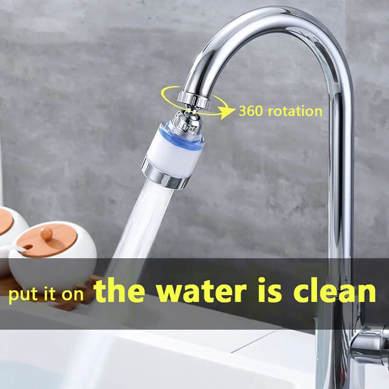 Kitchen Water Tap Faucet Pressurized Bubbler Filter Remove Chlorine Heavy Metals Basin Extender Hard Water Filtration Purifier
