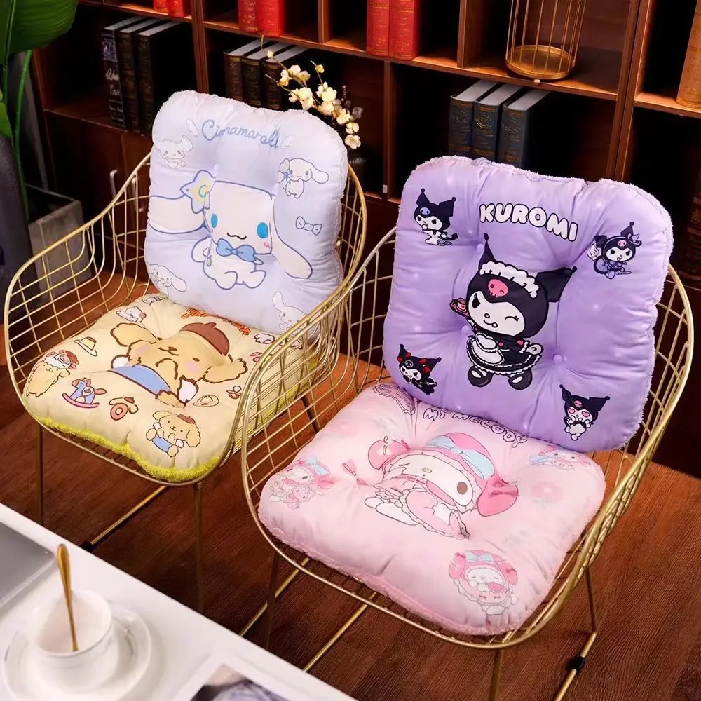Sanrioed Plush Seat Cushions Kuromi Melody Kitty Office Chair Sofa Mat