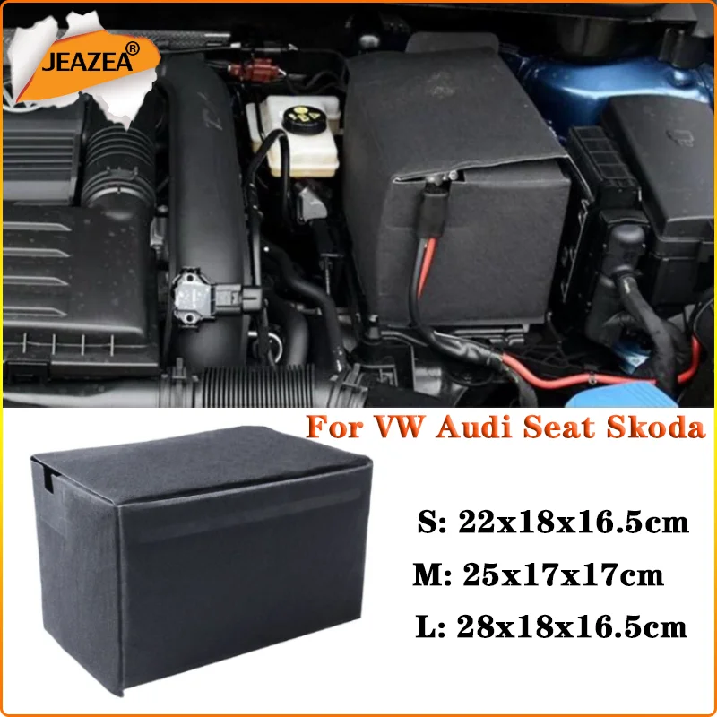 JEAZEA 5Q0915411D Battery Box Tray Bracket Protective Case For VW Golf Passat CC Tiguan EOS Jetta Audi A3 Skoda Octaiva Seat