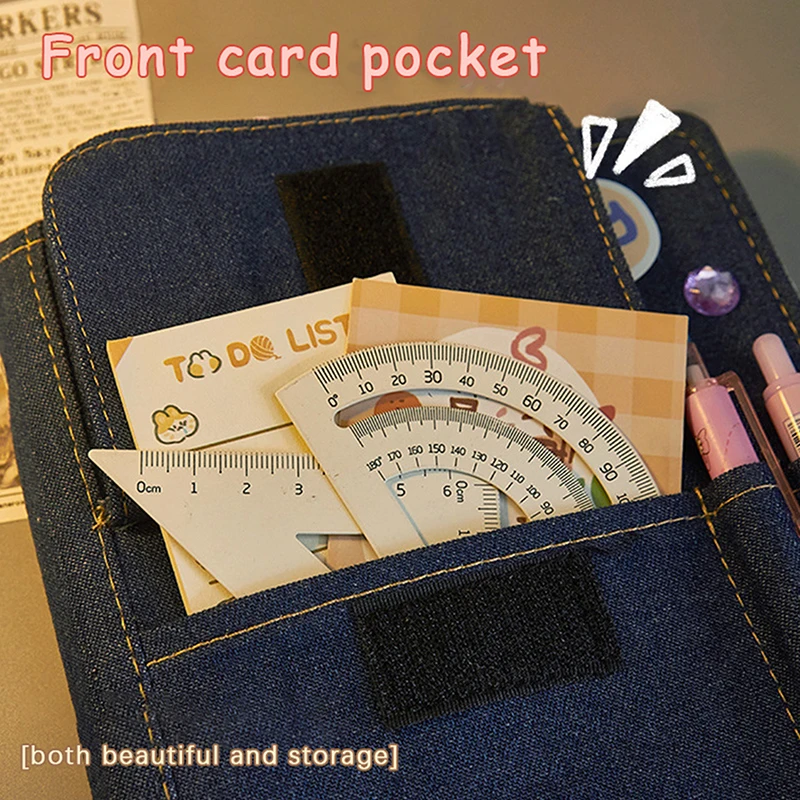 Denim Cloth Y2k Cowboy Booklet Retro Style American Handbook Girls Notebook Diy Hand Account