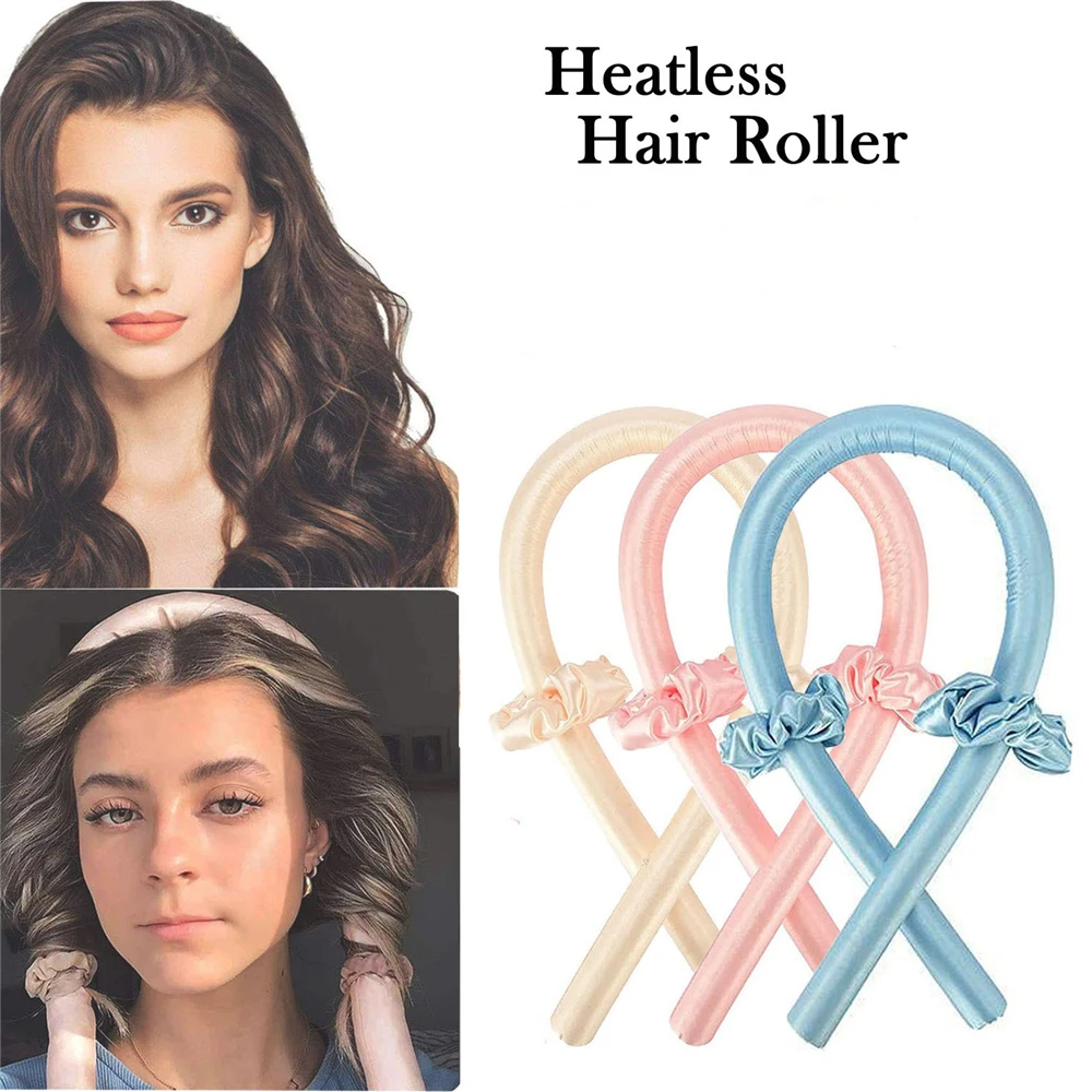 Heatless Curling Rod Headband No Heat Silk Curls Ribbon Hair Rollers Sleeping Soft Headband Lazy Hair Curlers Styling Tools hair styling tool hair curling tools