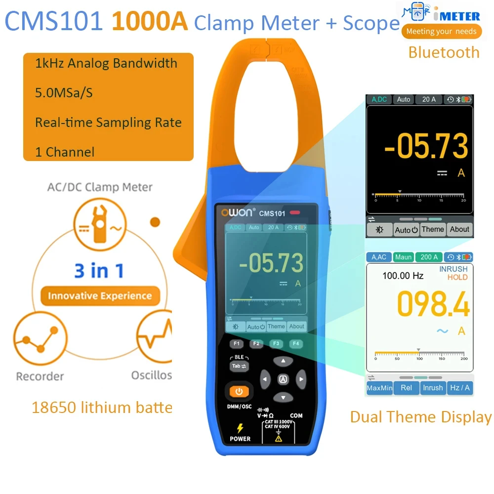 CMS101 Three In One 1000A AC/DC Clamp Teter+Digital Oscilloscope Bluetooth Recor