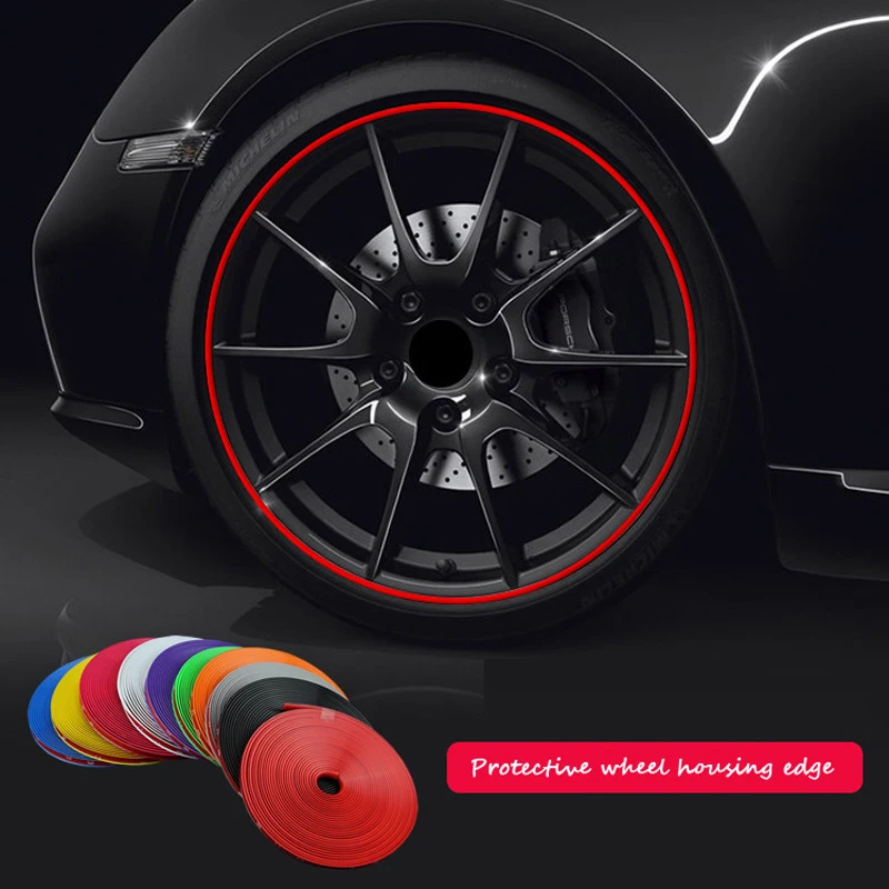 8M/ Roll Rimblades Car Vehicle Color Wheel Rims Protectors Rubber Moulding Trim For Tesla Model 3 X S Y Automobile decoration jeep wrangler fenders