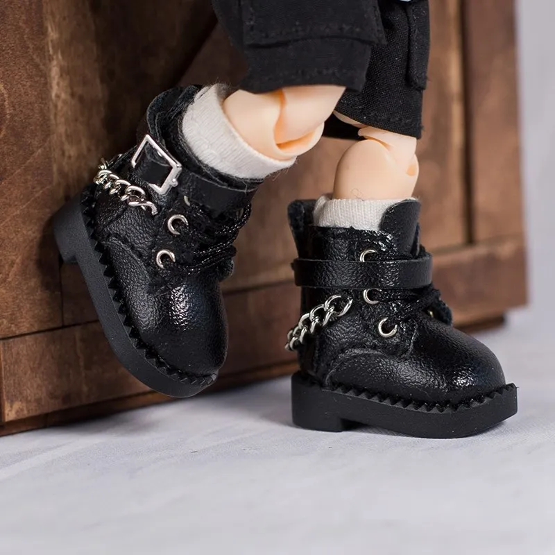 Ob11 Casual Chain Boots Shoes Leather Boots Molly Sister Head Shoes GSC Plain Doll Shoes Doll Accessories 1/12bjd Shoes New