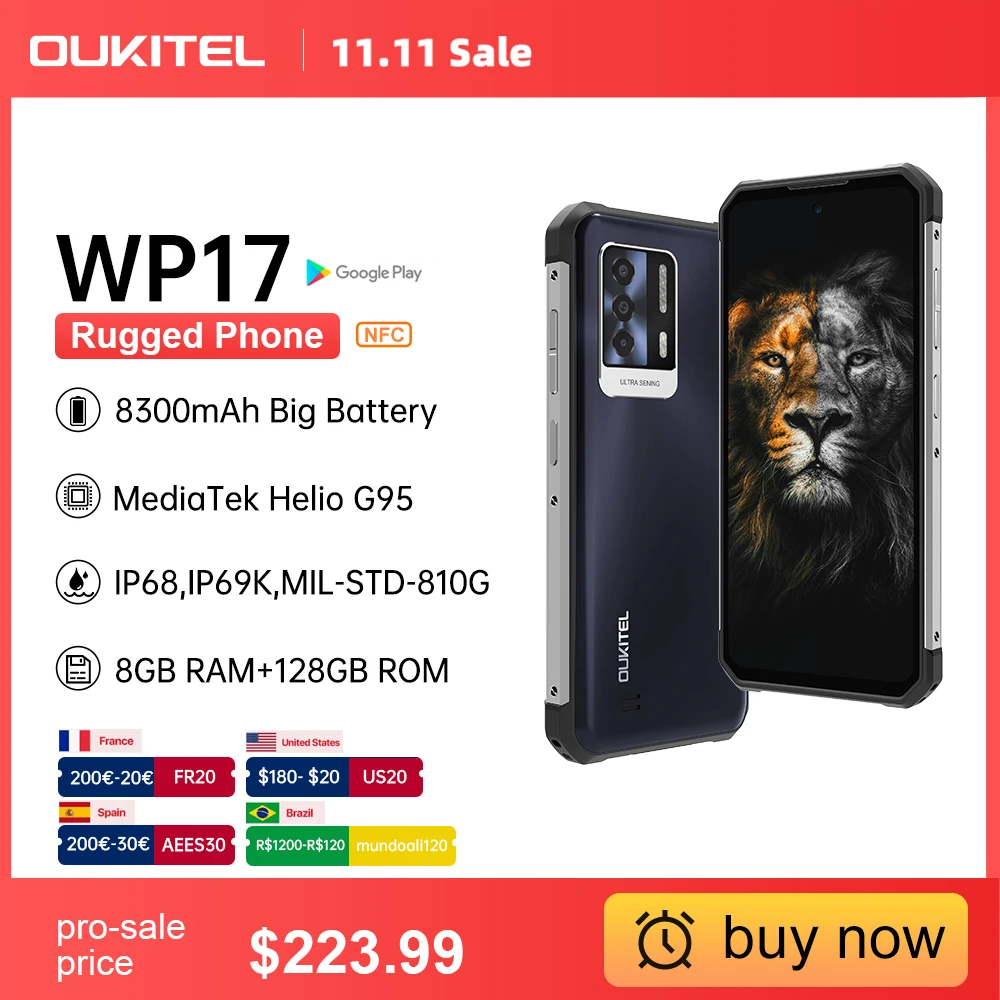 OUKITEL WP17 暗視機能付きタフネススマホ 美品 Amazon | OUKITEL WP17 SIMフリー スマホ 本体防水、防塵、耐衝撃本体