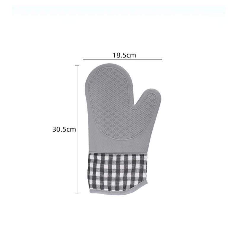 1-2Pc Silicone Kitchen Oven Glove Insulation Anti-slip Water Proof Anti-scald Heat Resistant Microwave Glove Baking Tools