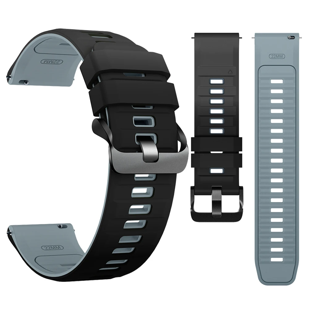 22mm Sport Watchband - Silicone Bracelet, Adjustable Strap Replacement