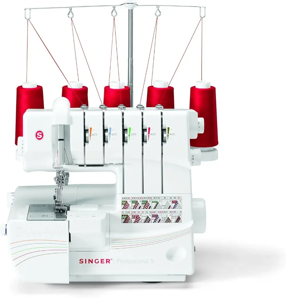 Professional 14T968DC serger overlock 2-3-4-5 stitch capability 1300 stitches per minute self adjusting sewing