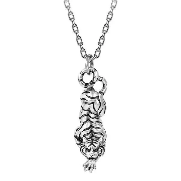 New 2023 Vintage Fashion Personality Tiger Pendant Men's Hip-hop Punk Long Necklace Banquet Jewelry Accessories Gift