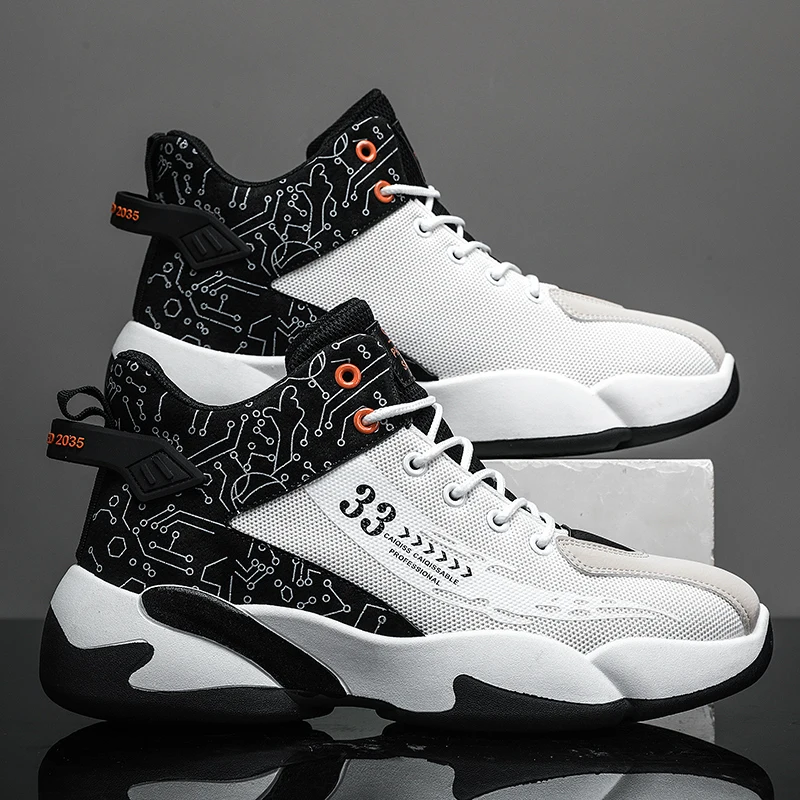 

Professional men's basketball fashion shoes anti-slip high-top couple breathable sneakers.