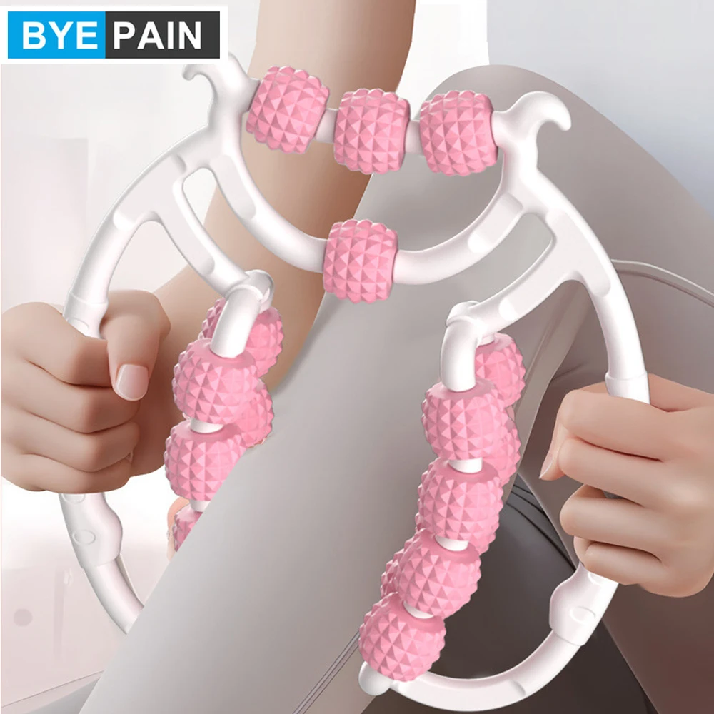 1Pcs Circular Leg Clamps-360 degree 20 Wheels Muscle Roller Massager Muscle Roller for Leg Neck Hand Arm Muscle Relax Massager