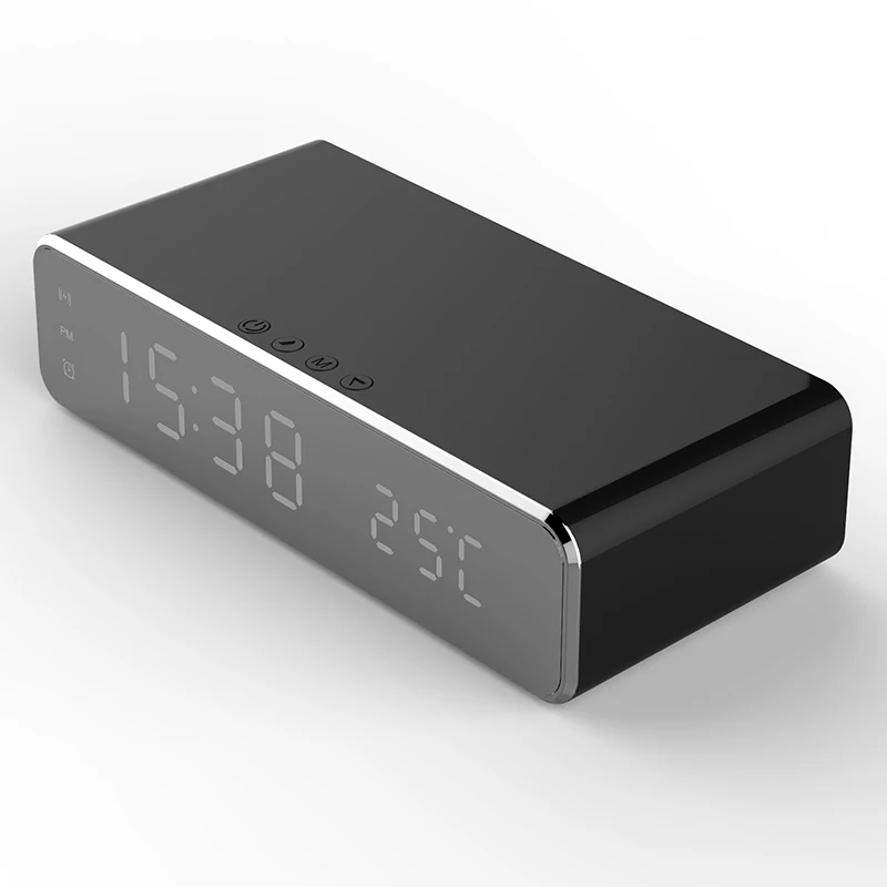 New HD Clock Mirror Digital Thermometer Date Display Alarm Clock LED Electric Alarm Clock With Phone Wireless Charger And Date 