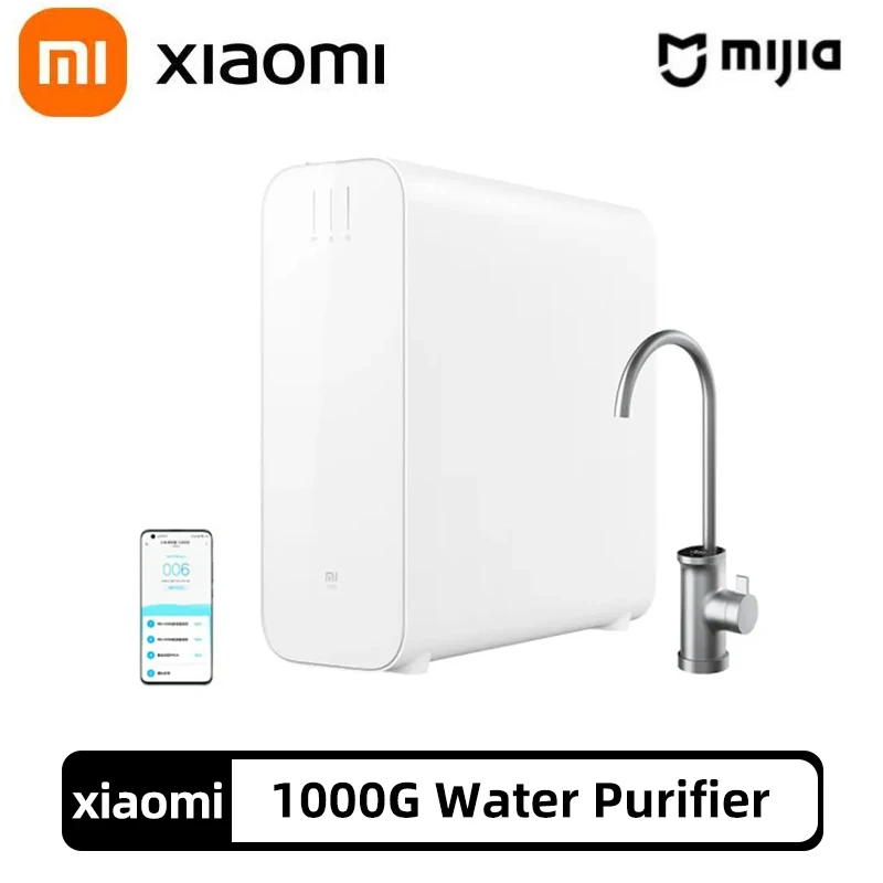 

Xiaomi Water Purifier 1000G 2.65L/Min RO Reverse Osmosis Filter OLED Display Faucets Home Kitchen Direct Drinking