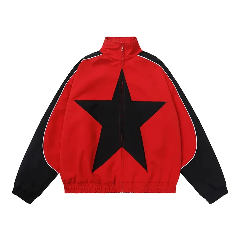 Vintage Star Patchwork Unisex Bomber Jacket - true deals club