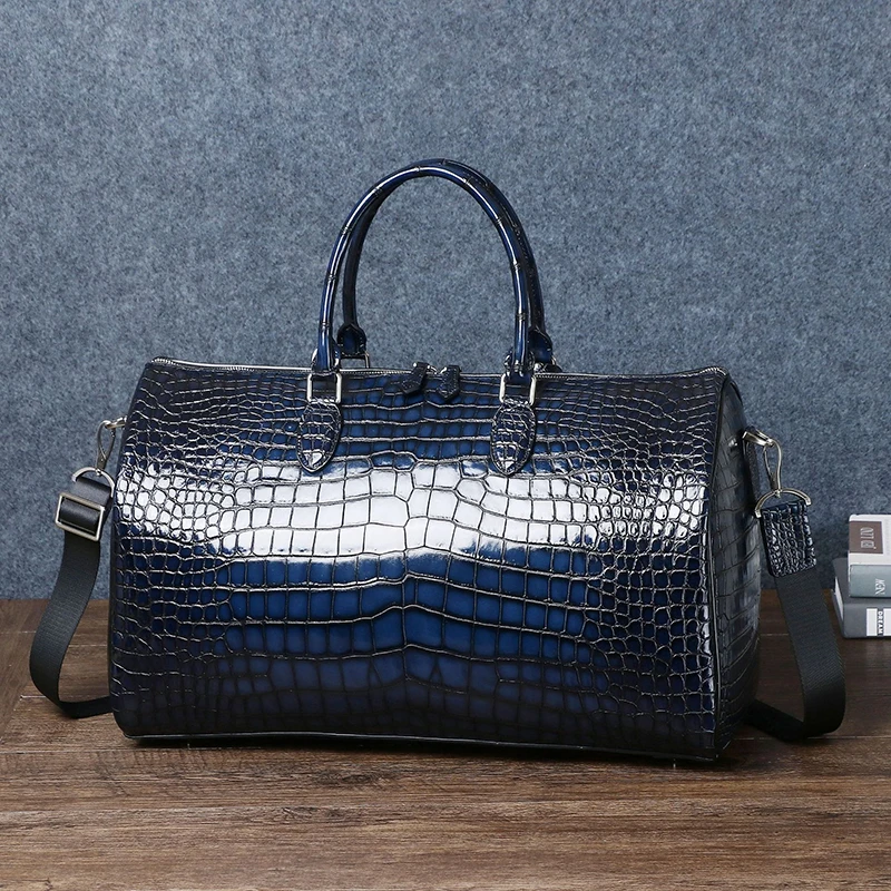 High quality cowhide Crocodile pattern luggage 2