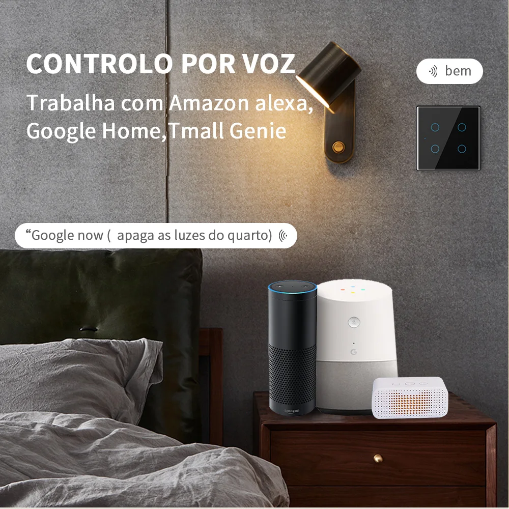 Brazil 4x4 Tuya WiFi Smart Light Switch 4/6 Gang Touch Wall 110 240V Screen  Panel APP Neutral Wire work with Alexa Google Home| | - AliExpress
