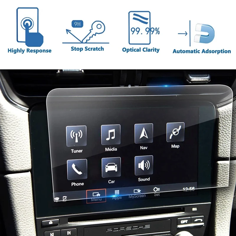 

Для 2017-2018 -Porsche Cayman / 911 7-дюймовая Защитная пленка для экрана навигации автомобиля, закаленное стекло