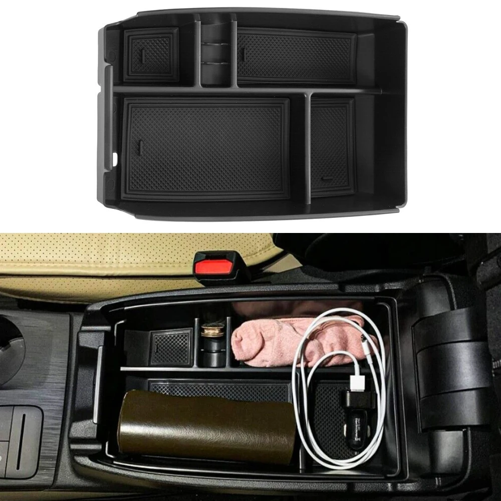 

For Ford Bronco Sport CX430 2021 2022 2023 Car Black Front Console Armrest Glove Storage Box Tray Container Organizer