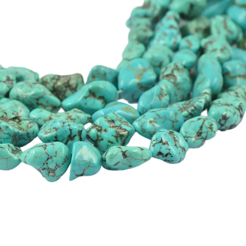 Blue Turquoise Gemstone Stone Nugget Loose Beads with hole Jewelery Making Blue Turquoise Gemstone Stone Nugget Loose Beads with hole Jewellery Making
