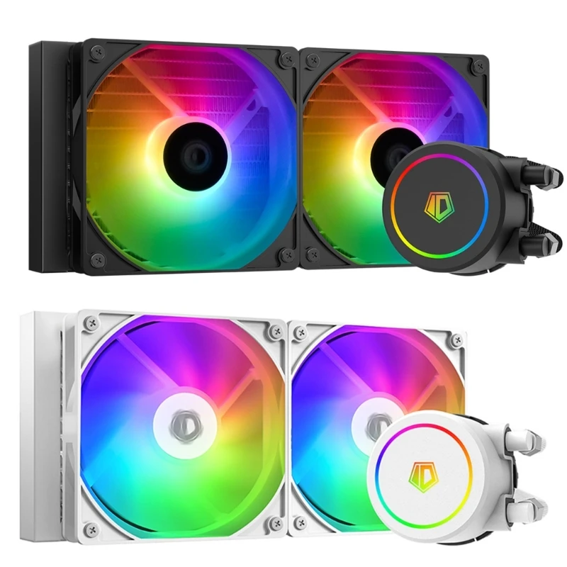 

New FX240 Dynamic Lighting CPU Water Cooling System 24x24x12cm Water Cooling Fan Set Efficient Heat Dissipation