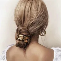Hot Korean Fashion Metal Irregular Double-Layer Hair Bands Rope Women Headband Elastic Hairband Ponytail Holder Hair Accessories - Image 4