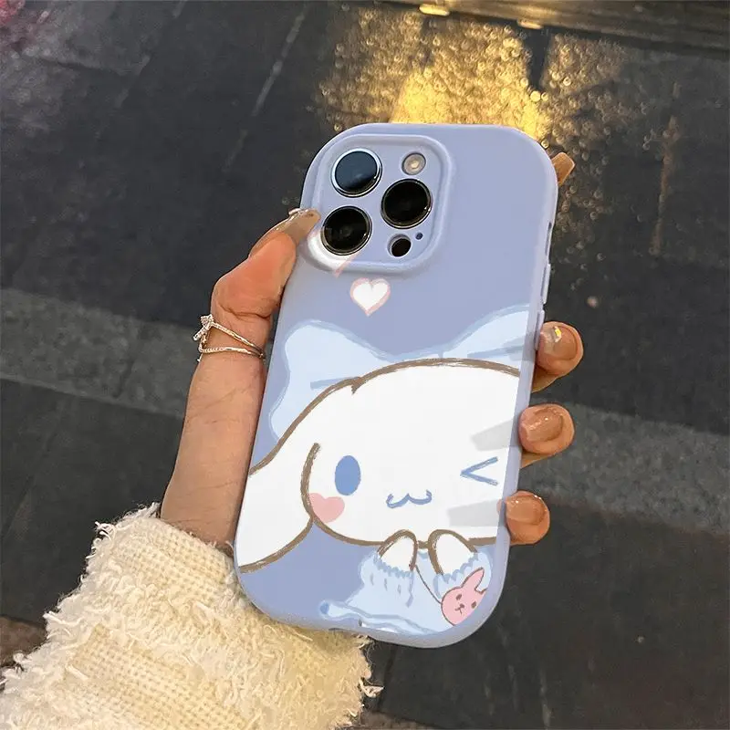 

Sanrio Anime Kawaii Cinnamoroll Phone Case Suit for iphone 14 13 12 Promax Cute Cartoon Apple Cover Lovely Gifts for Girls
