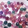 1pc Natural Crystals Fluorite Stone Carved Mini Flower Roses Quartz Healing Reiki Collectible Figurine Gift Home Deco 3