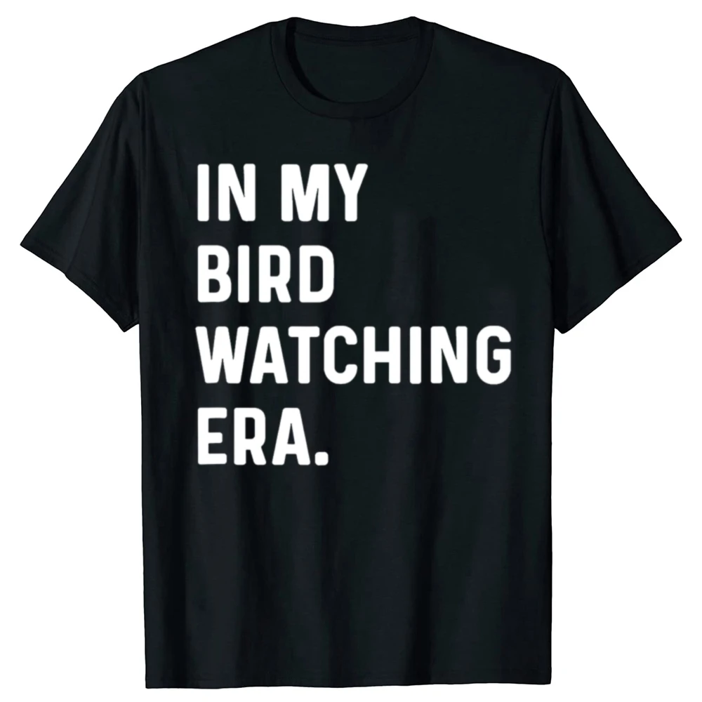 Lustiges T-Shirt mit Aufschrift „In My Bird Watching Era Birds Telescope Photography“ für Männer und Frauen, lässiges, übergroßes T-Shirt aus Baumwolle