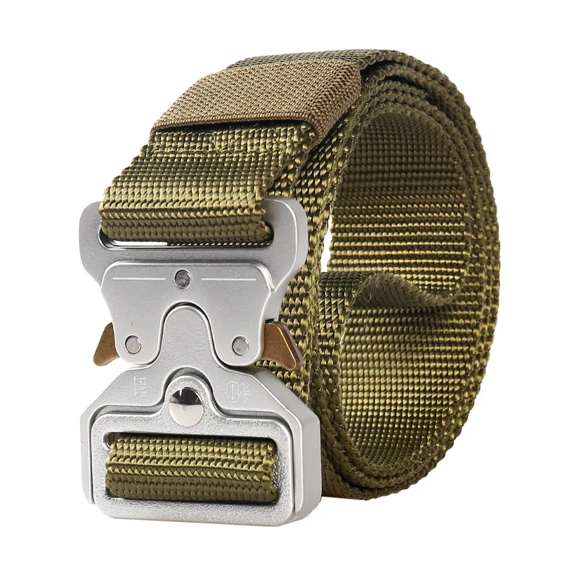 

Tactical Alloy Buckle Lazy Belt Hunting Molle Girdle Military Police Army Battle 3.8cm Belt Commando Training Canvas Belt Gear