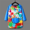 Children's Painting Waterproof Long Sleeved Cover Kindergarten Art Painting Reverse Dressing Baby Eating Bib Kids  Apron 4