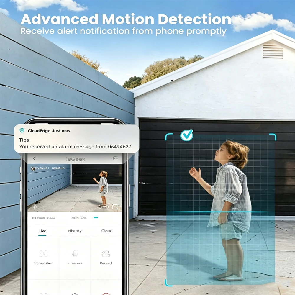 IPC360 Home 15MP WiFi Camera Three Lens Screen PTZ Automatic Tracking Color Night Vision Two-way Audio CCTV Video Security Cam 4
