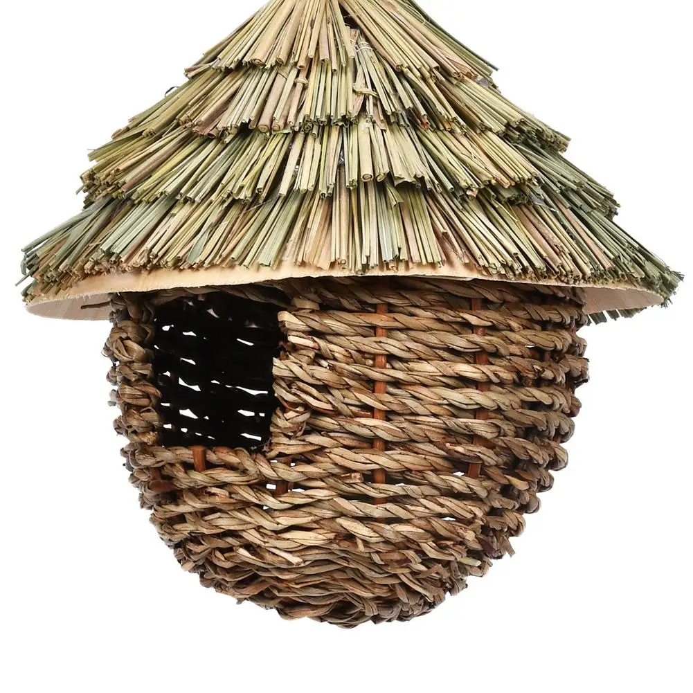 Birds Hanging Grass Huts bird house,artificial bird nest for Garden Patio Lawn