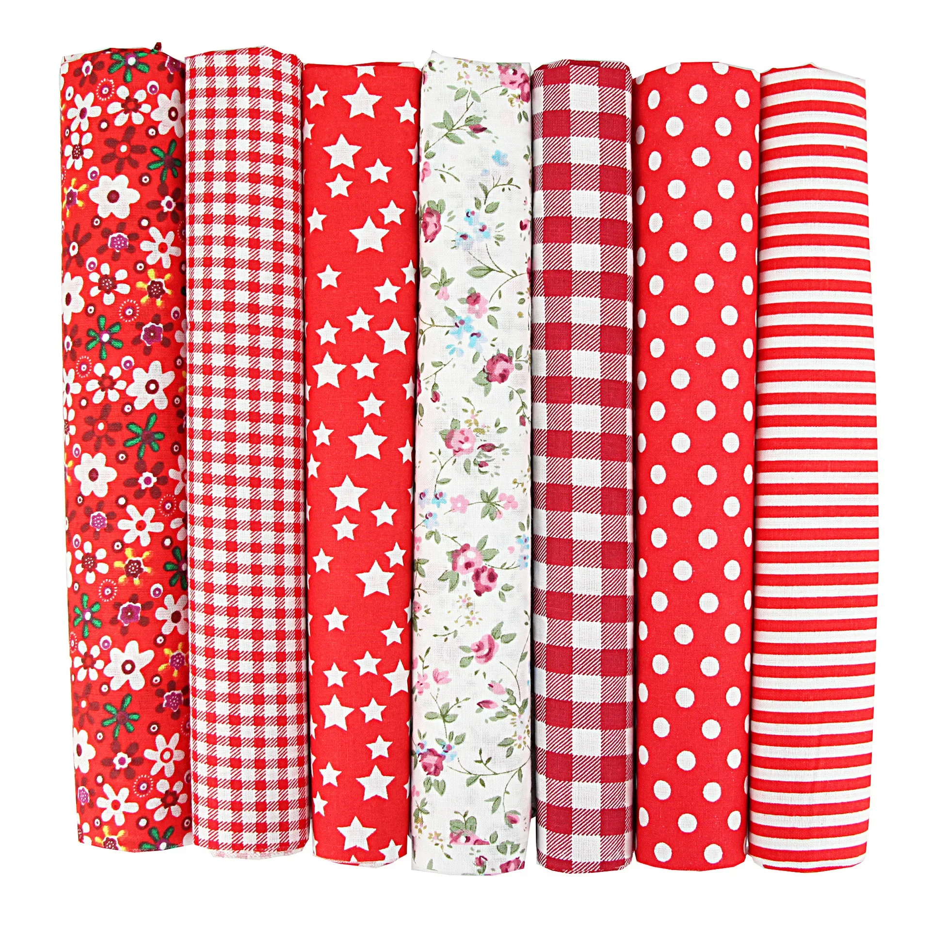 7-Piece Colorful Cotton Patchwork Fabric Set