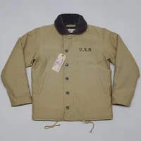 BOB DONG 1940's N-1 Deck Jacket Vintage Military Style Warm Wool Lining Men's Outerwear 1