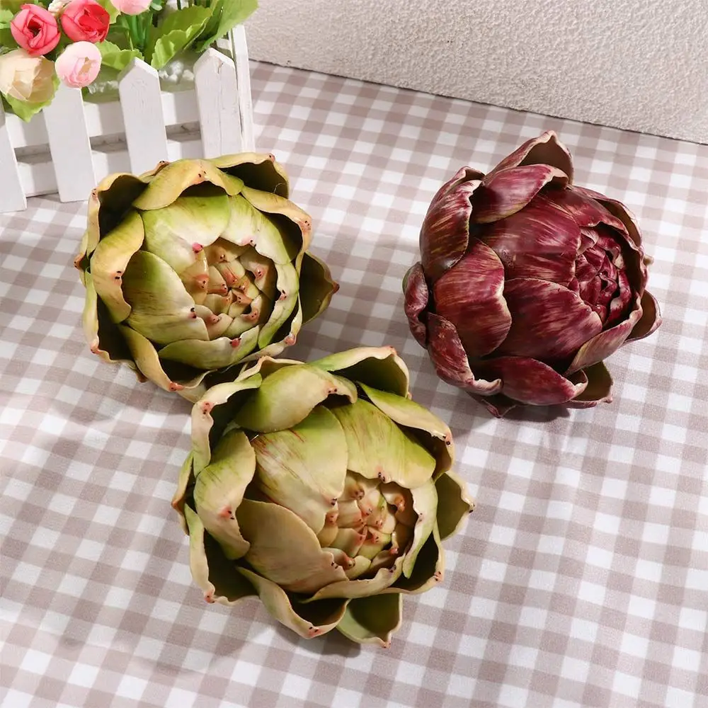 Artificial plant green faux fruit home kitchen home decorations artificial decorations faux artichokes artichoke
