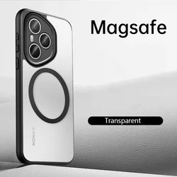 Matte Skin Feel Magnetic Case with Built-in Airbag and Lens Protection for Honor Power (Transparent)