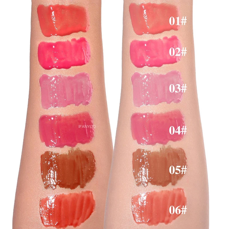 Watery Crystal Clear Jelly Rabbit Lip Gloss Long-lasting Moisturizing Smooth Shimmering Lip Hydrating Liquid Fruit Tint