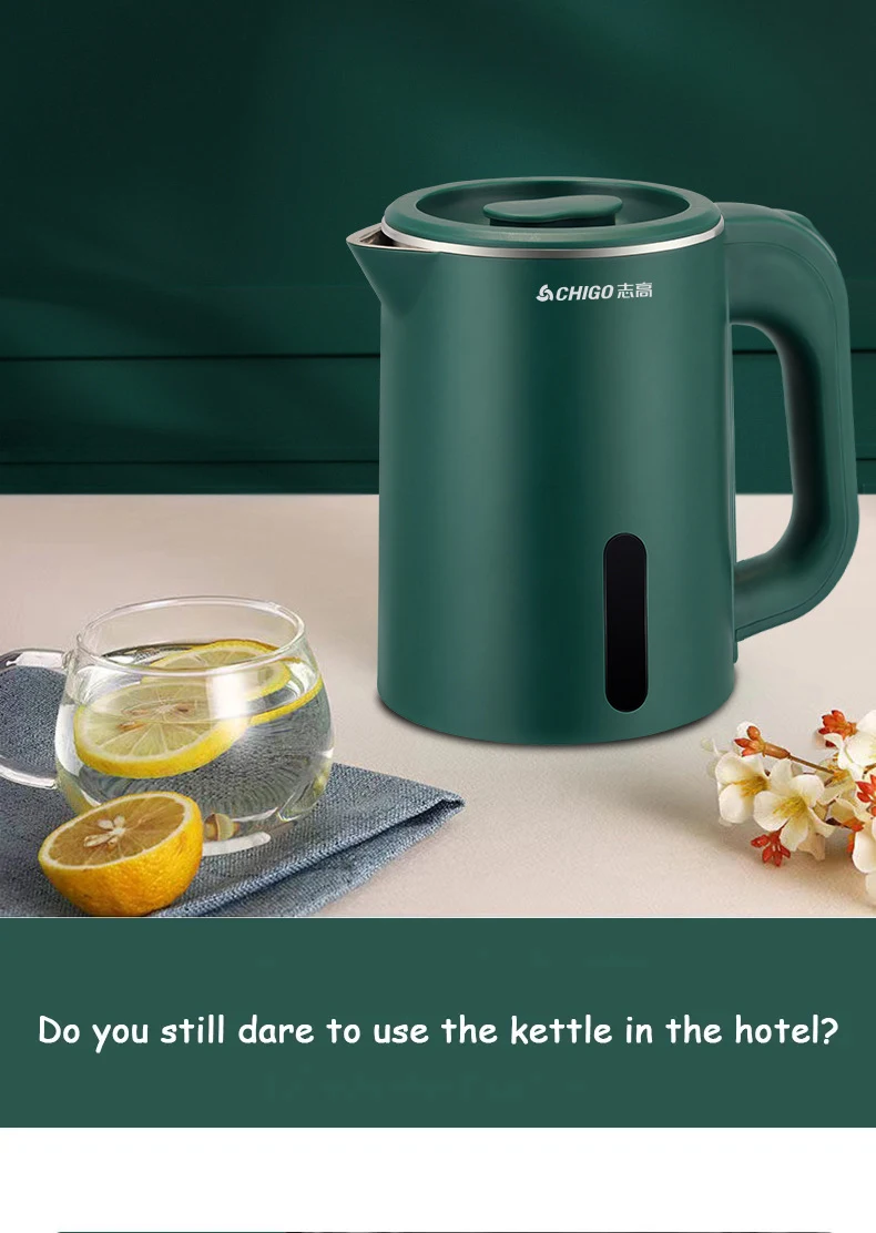 Description Picture 4 of item0.8L Mini Electric Kettle Small Capacity 304 Stainless Steel Teapot Hotel Dormitory Kettle Portable Travel Boil Water Pot 220V