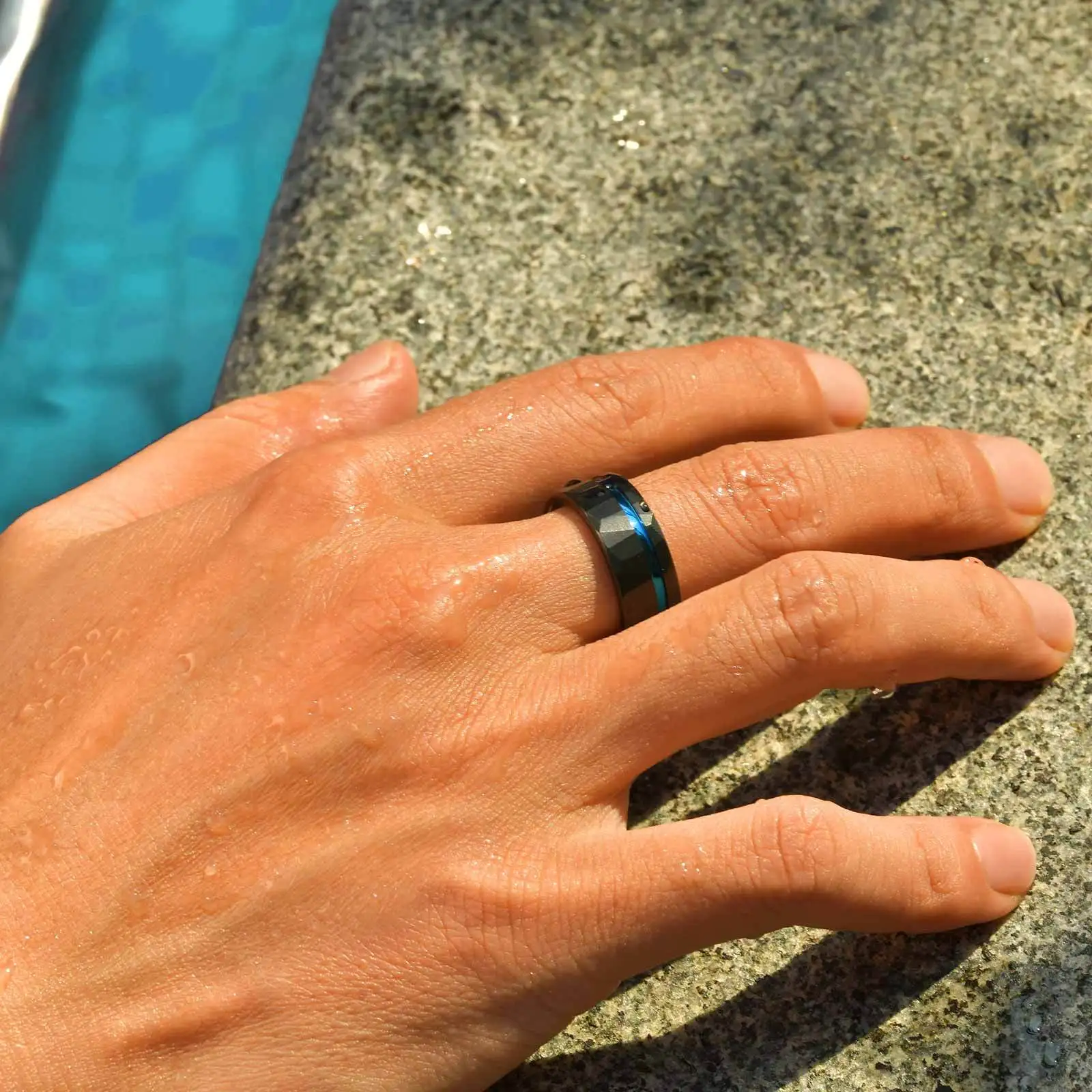 Sleek Black Tungsten Carbide Ring with Brushed Surface Finish