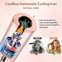 Bigoudi sans fil pour vagues et boucles, écran LCD portable, 6 réglages de chaleur et minuteries, voyage et usage domestique, bigoudi automatique sans fil 5