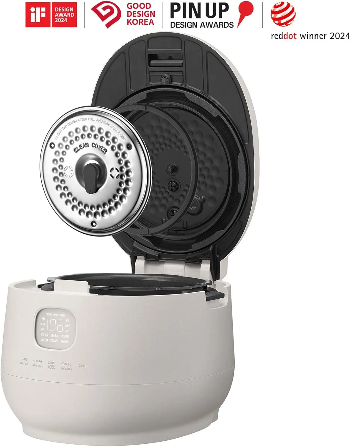 Induction Heating Dual Pressure Rice Cooker 10 Cup (Uncooked) High/Non-Pressure Easy Open Handle Stainless Cover