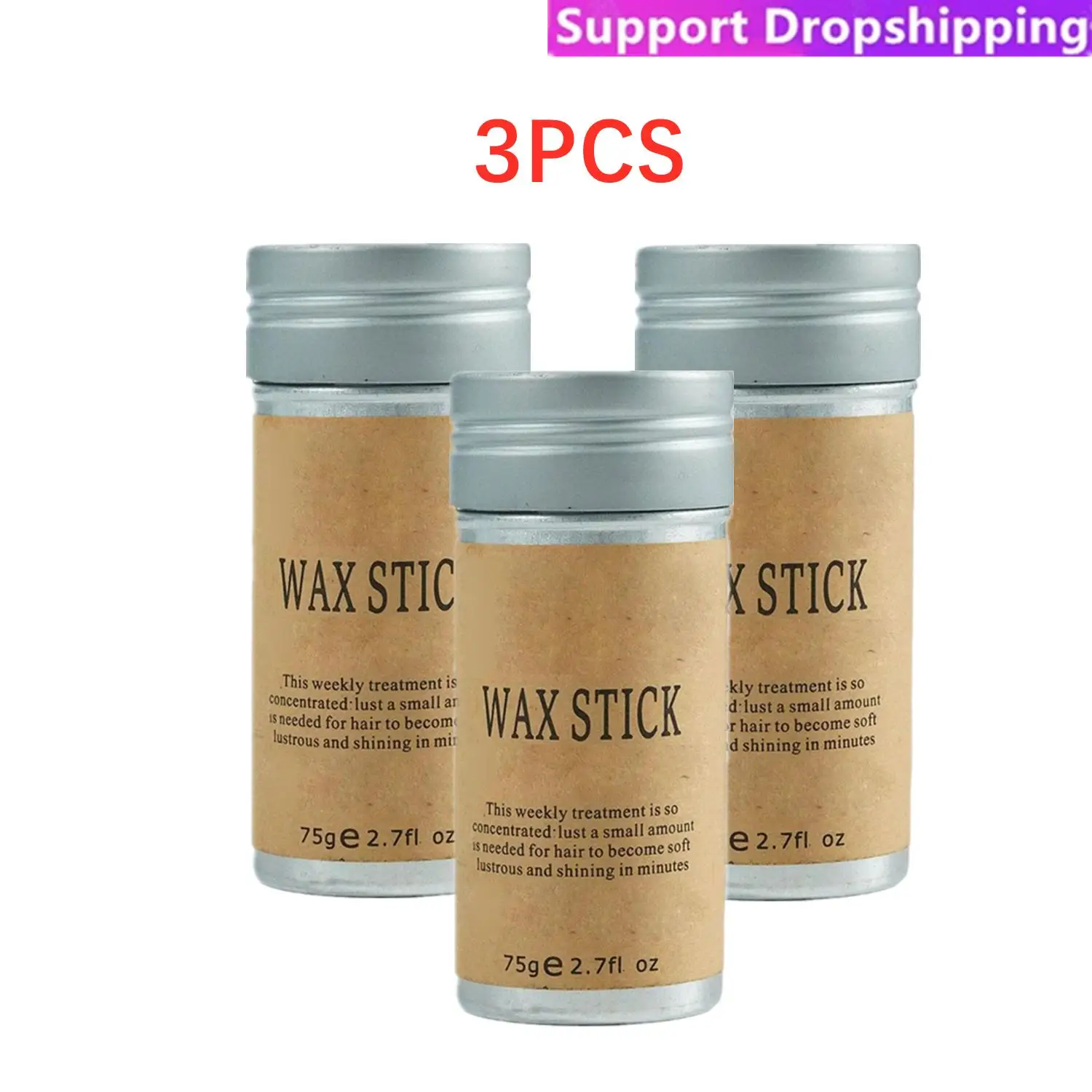 3Pcs 75g Strong Hold Hair Wax Stick For Hair Styling Wig Knots Healer Gel Stick Thin Baby Hair Perfect Line