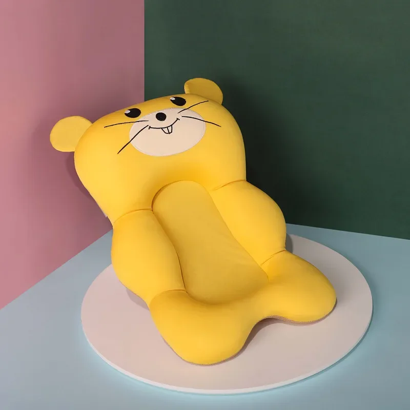 Cartoon Baby Shower Pillow Bath Tub Pad Cute Portable Non-Slip Bathtub Seat Support Mat Newborn Safety Bath Support Soft Cushion bath pillow