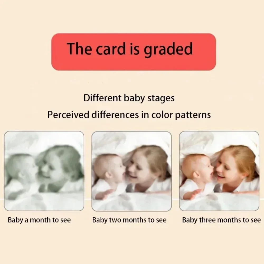 Montessori Toys Baby Visual Stimulation Cards Black and White High Contrast Flash Cards Learning Educational Toys for Children 2