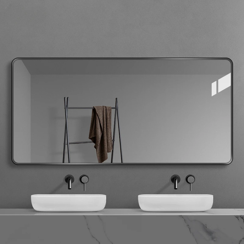

Light luxury washbasin, washbasin, with frame mirror, aluminum alloy frame, bathroom, toilet mirror, wall hanging customization