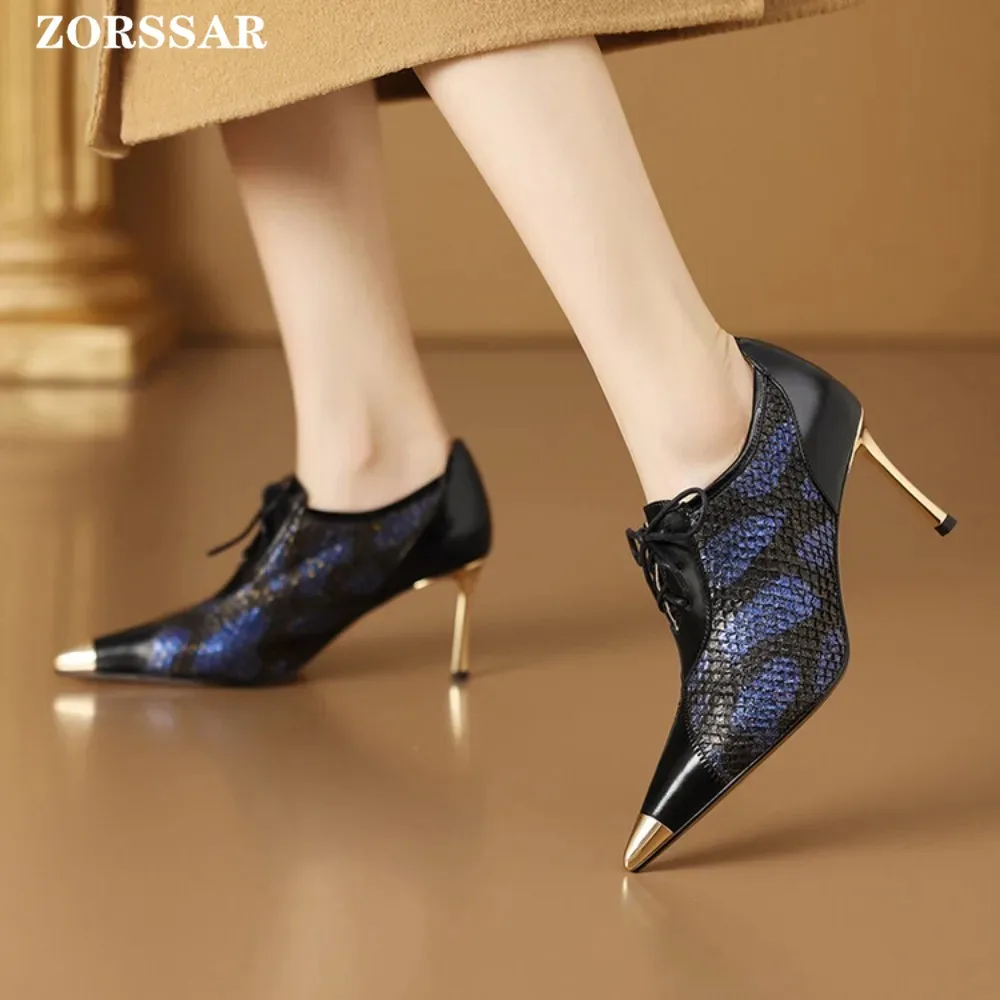 

Women Thin Heel Shoes Spring Crocodile Leather Stiletto Women's Single Shoes Pointed Toe Dress Bride Bridesmaid Wedding Shoes