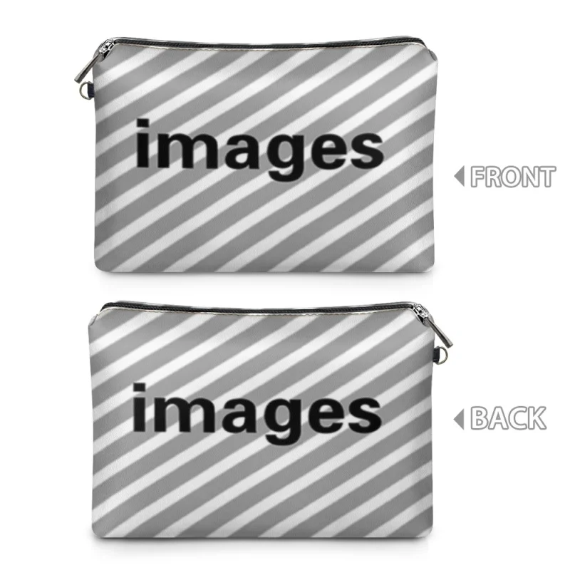 Custom Your Images Zipped Leather Clutch Women Bags Cosmetic Organizer Cute Makeup Bag Large Make Up Purse Portable Handbag