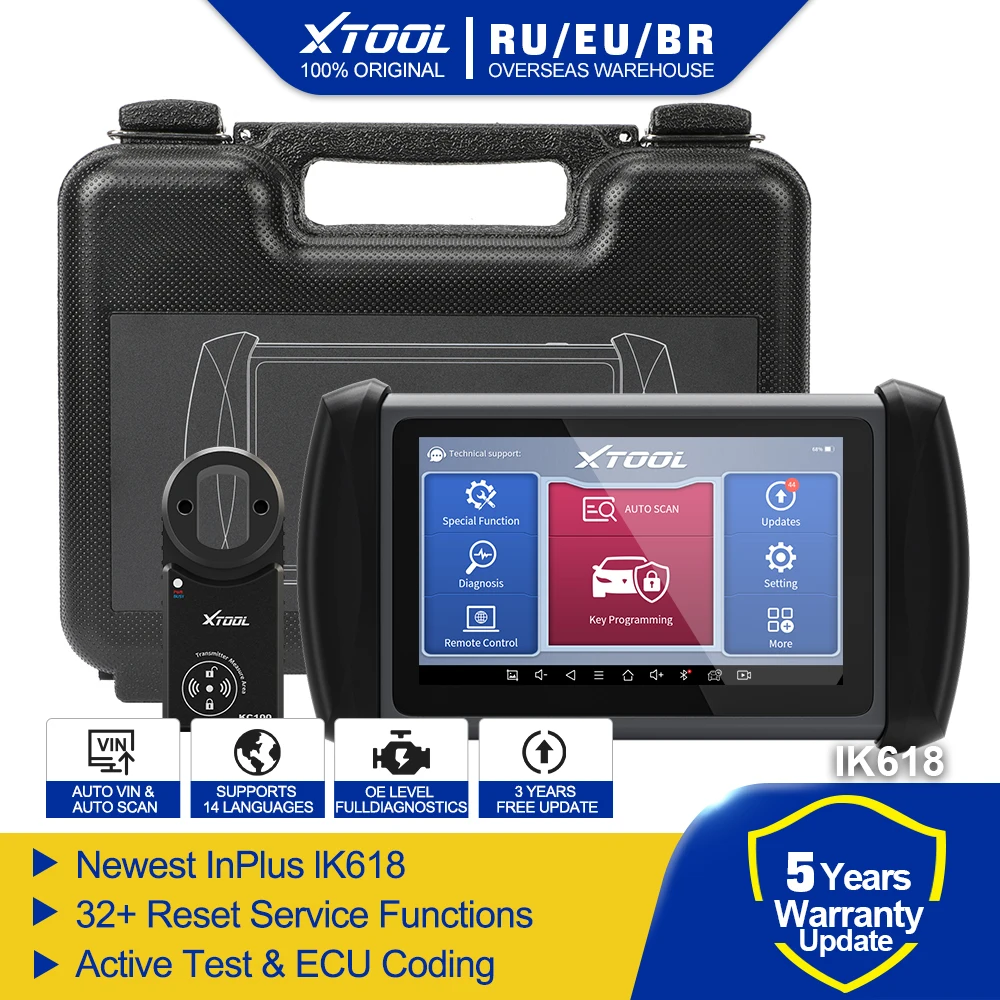 2023 XTOOL InPlus IK618 자동차 OBD2 진단 도구, X100PAD3 키 프로그래머, 활성 테스트 이모빌라이저, KC100 무료 업데이트
