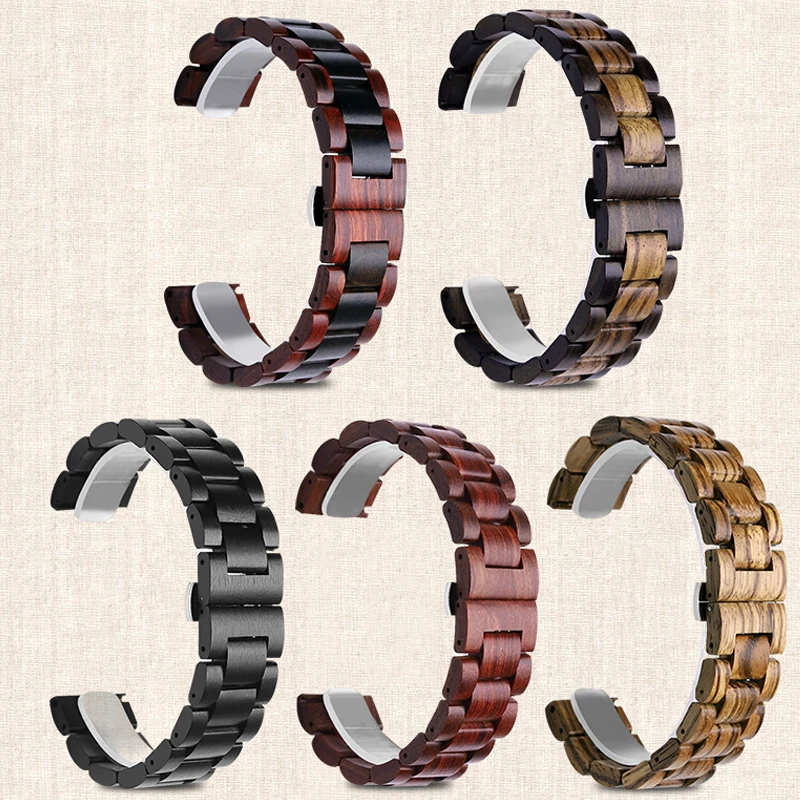 20 22MM Wood Strap For Samsung Galaxy Watch 4 Classic 46mm 42mm Bracelet Watchbands For Galaxy Watch4 44mm 40mm Correa Wristband