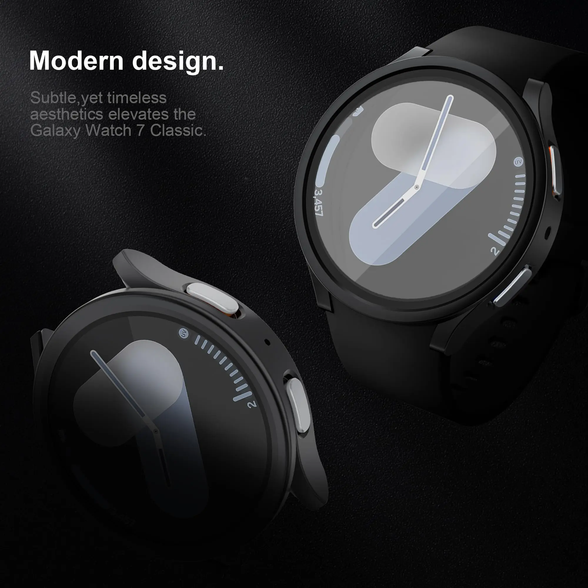 Glass+PC Case for Samsung Galaxy Watch 7 6 5 4 44mm 40mm - Color Options